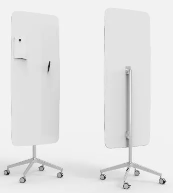 Pizarra Magnética de Vidrio Blanco Para Escritura 65x157,5 cm Mood Flow Mobile - Lintex