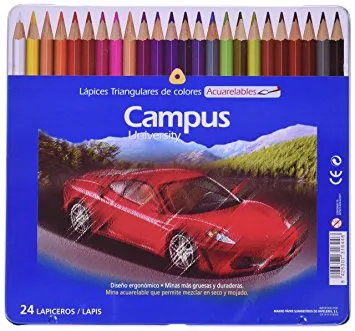Lápices de Color Acuarelables 24 Unidades - Campus