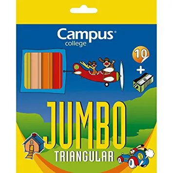 Lápices de Color Jumbo 10 Unidades - Campus