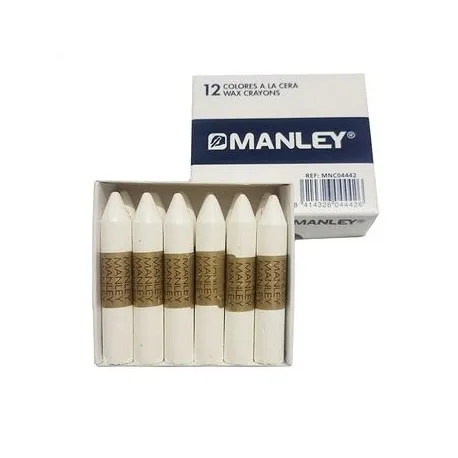 Lápices de Cera 12 Unidades Blanco - Manley