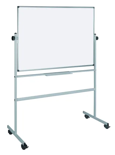 Bi Office - Pizarra Blanca Rotativa Doble Cara de Porcelana 100x150 cm Con Caballete