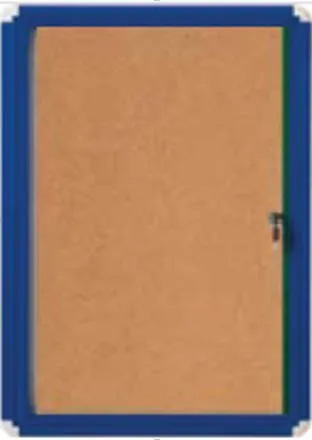 Vitrina Interior 915x1220 mm Corcho Gallery Extra Azul Bi Office
