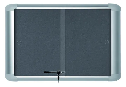 Vitrina Interior 1408x1000 mm Fieltro Gris - Bi-Office