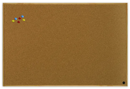 Bi Office - Panel de Corcho Marco de Madera 38,5x58,5 cm New Basic
