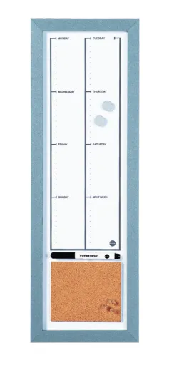 Tablero Semanal Combinado Magnético y de Fieltro 20x60cm Gris – Bi-Office