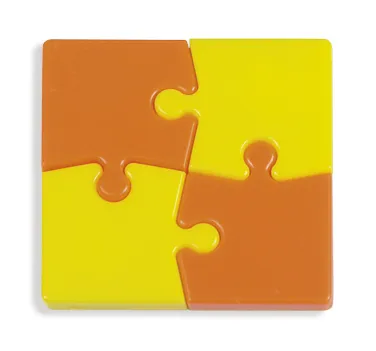 Imanes Puzzle Amarillo y Naranja 60x60x4mm – Bi-Office