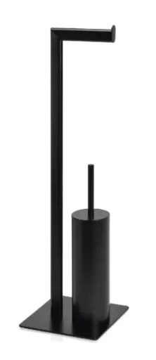 Soporte Para Papel Higiénico Con Escobilla en Metal Negro Mate – Andrea House