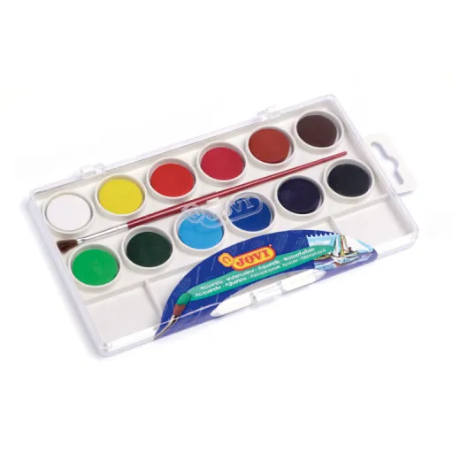 Acuarela 12 Colores Con Pincel y Paleta – Jovi