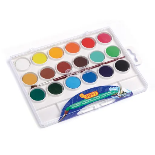 Acuarela 18 Colores Con Pincel y Paleta – Jovi