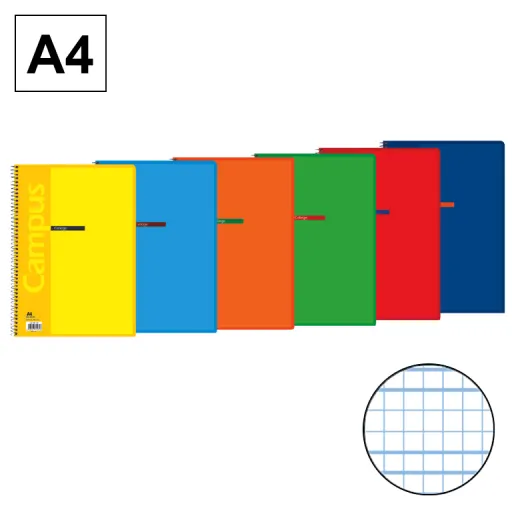 Cuaderno Espiral A4 80 Hojas 70g Cuadrícula 3 mm – Campus