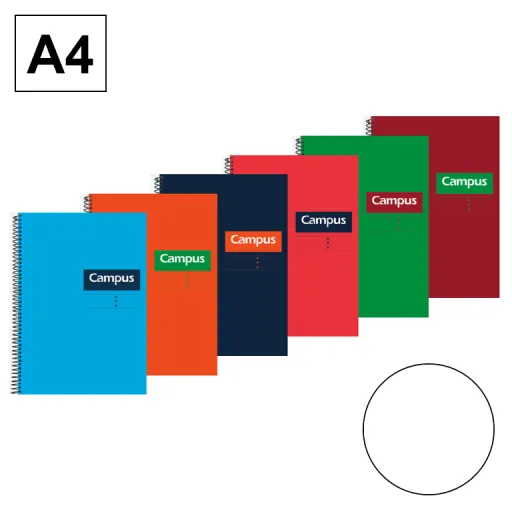 Cuaderno Espiral Tapa Dura A4 80 Hojas 70g Liso – Campus