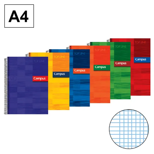 Cuaderno Espiral Tapa Extradura A4 80 Hojas 90GR Milimetrado – Campus