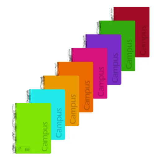 Cuaderno Espiral Tapa Polipropileno A4 80 Hojas 90GR Doble Raya 2,5mm – Campus