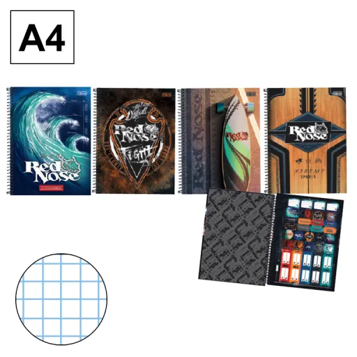 Cuaderno Espiral Microperforado Tapa Dura A4- 80 Hojas 70GR Cuadrícula 4mm – Campus