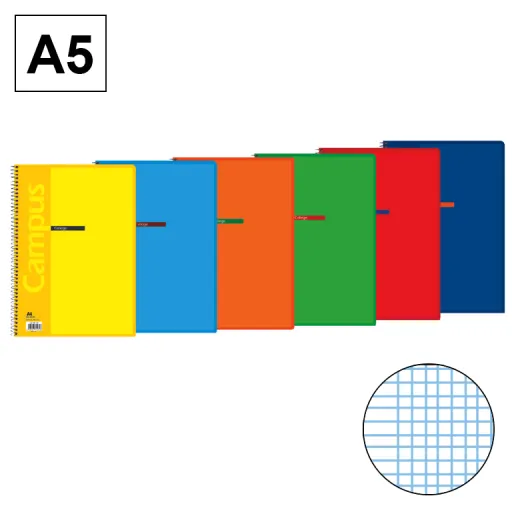 Cuaderno Espiral Campus A5 Tapa Básica 80 Hojas Milimetrado – Campus