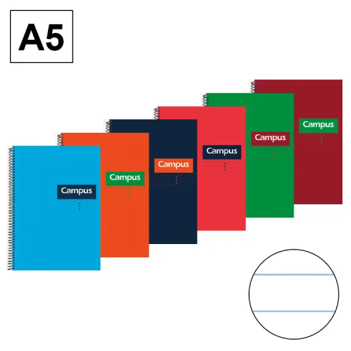 Cuaderno Espiral Capa Dura A5 80Hjs 70GR Hn