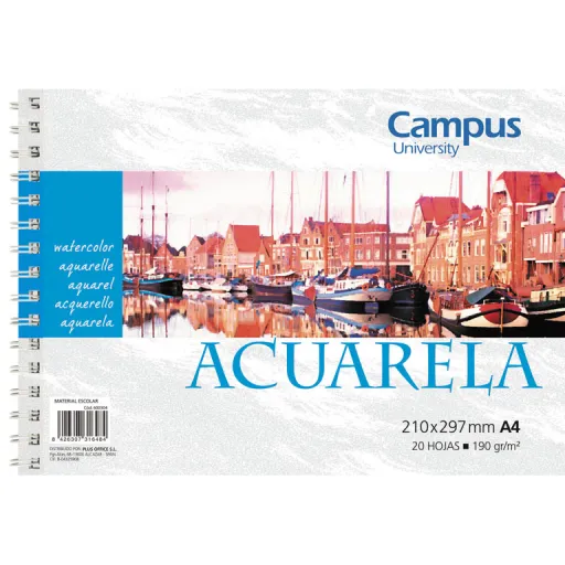 Bloc Acuarela A3 190g 20 Hojas – Campus