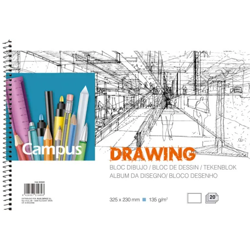 Bloc de Dibujo Luxe A4 Espiral Desprendible - Campus