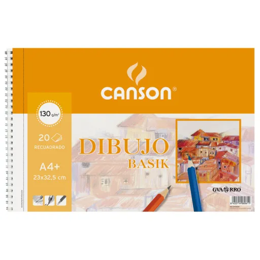 Bloc de Dibujo Basik A4 Espiral Recuadro 20 Hojas 130g – Canson