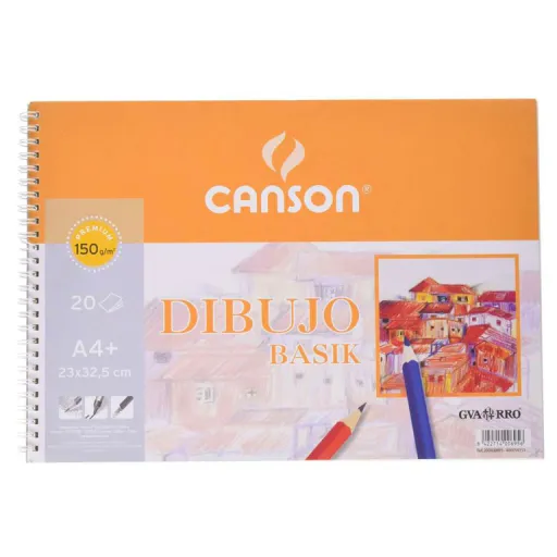 Bloc de Dibujo Basik A4+ Espiral Liso 150g - Canson