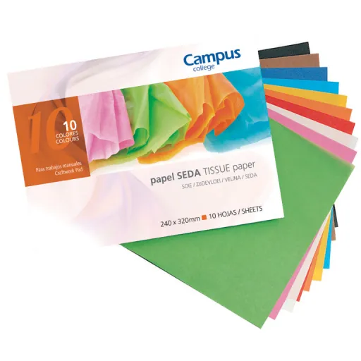 Bloc de Papel Seda Tamaño Folio 10 Hojas Surtidas – Campus