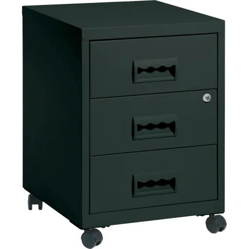 Cajonera 41x41x50 cm Con 3 Cajones Negra - Pierre Henry