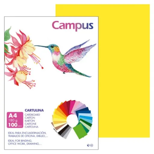 Cartulina Campus A4 180g Amarillo Canario - Campus