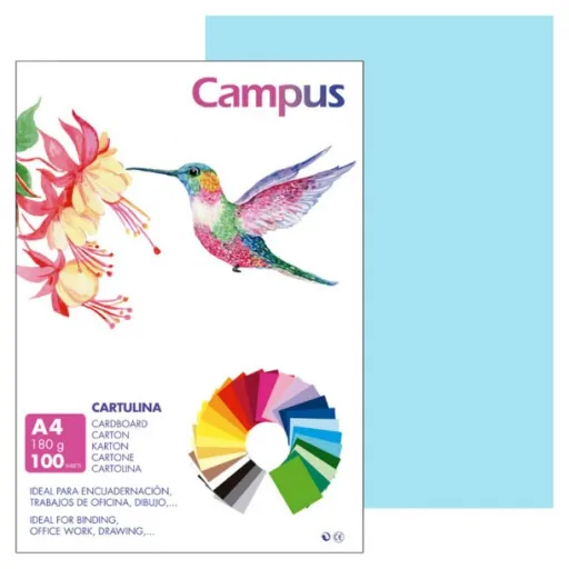 Cartulina Campus A4 180g Azul Celeste - Campus