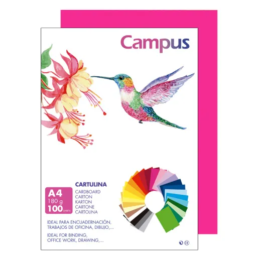 Cartulina Campus A4 180g Fucsia - Campus
