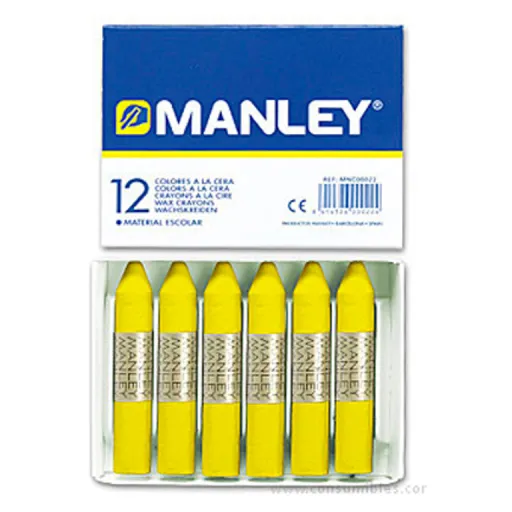 Lápices de Cera Amarillo Limón 12 Un. - Manley