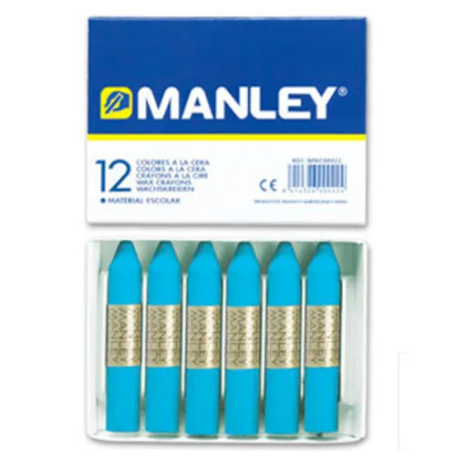 Lápices de Cera Azul Celeste 12 Un. - Manley
