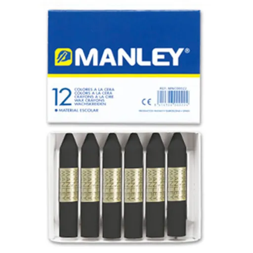 Lápices de Cera Negro 12 Un. - Manley