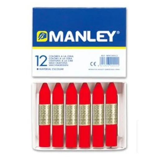 Lápices de Cera Rojo Escarlata 12 Unidades - Manley