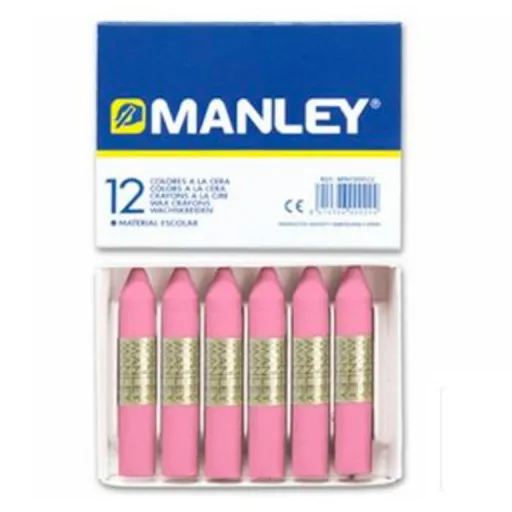 Lápices de Cera Rosa Claro 12 Un. - Manley