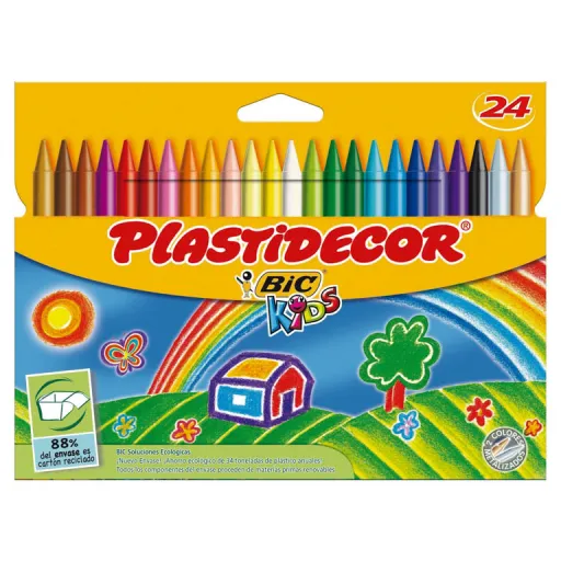 Lápices de Cera 24 Colores - Plastidecor BIC