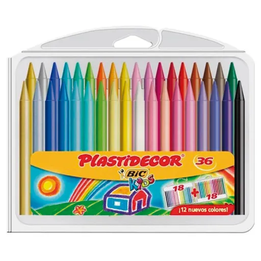 Lápices de Cera 36 Colores - Plastidecor BIC