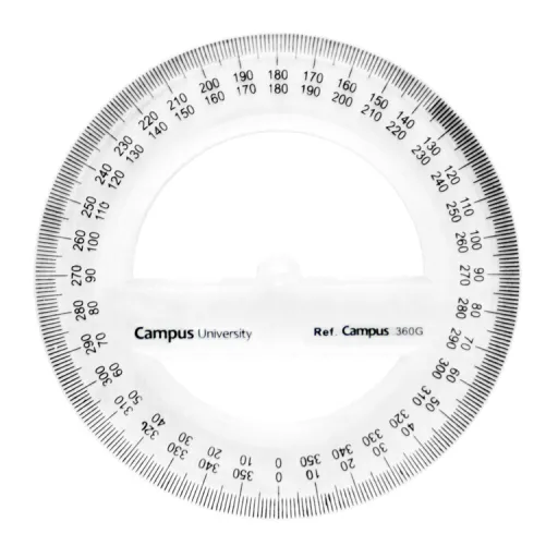 Transportador 360º Plástico 12 cm – Campus