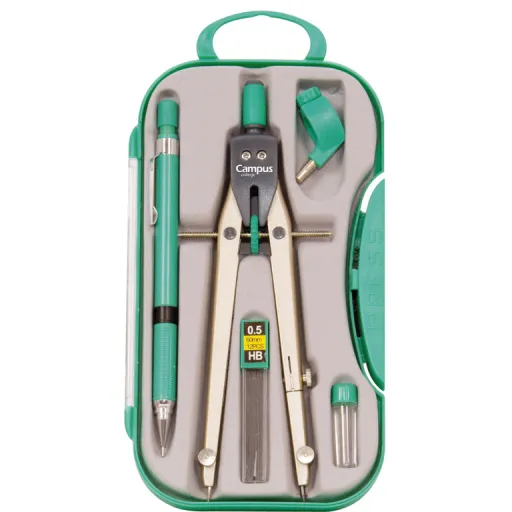 Compás BK-310 Micro Métrico 17 cm Verde – Campus