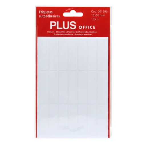 Etiquetas Blancas 13x50 mm Con Adhesivo Permanente – Pack de 5 Hojas