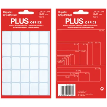 Etiquetas Autoadhesivas Blancas 19x27 mm – 125 Unidades – Pack de 5 Hojas