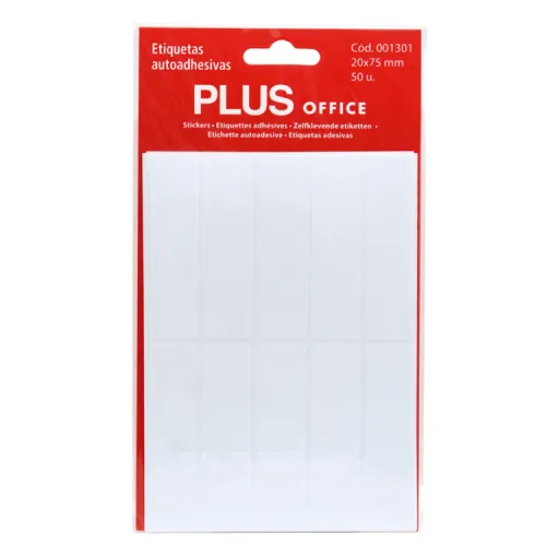 Etiquetas Autoadhesivas Blancas 20x75 mm – 50 Unidades – Pack de 5 Hojas