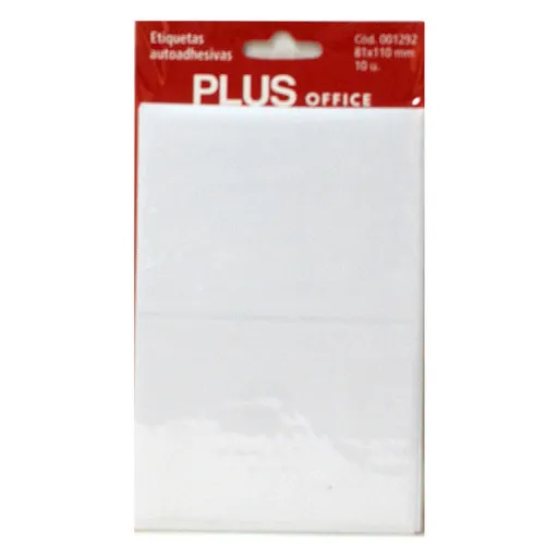 Etiquetas Autoadhesivas Blancas 81x110 mm Con Bordes Redondeadas. Sobre Con 5 Hojas, Total de 10 Etiquetas. Adhesivo Permanente.