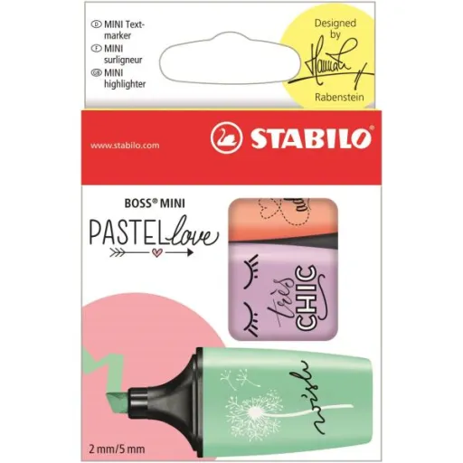 Marcador Fluorescente Stabilo Mini Pastel Blíster 3 Unid.