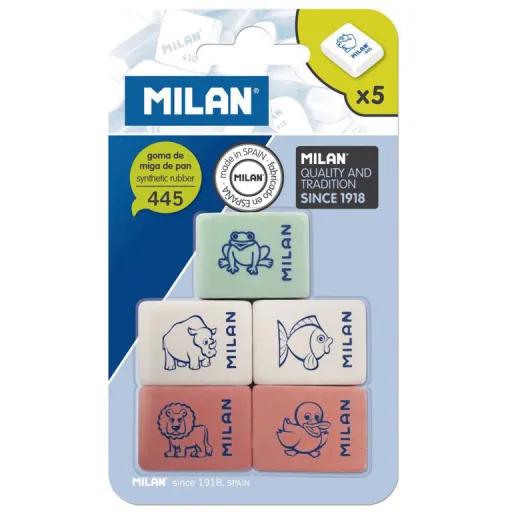 Gomas de Borrar Milan 445 Blanca – Pack de 5 Unidades - Milan