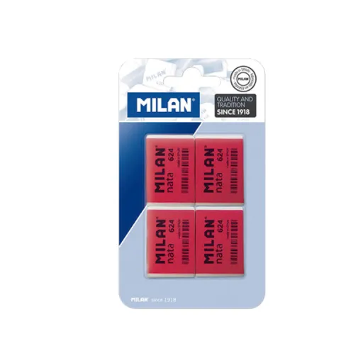 Gomas de Borrar Milan Nata 624 Blanca – Pack de 4 Unidades - Milan