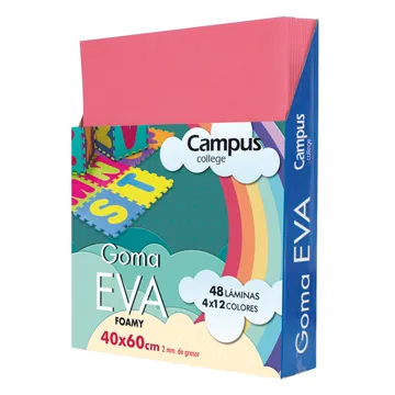Hojas Goma EVA Musgummi Campus A4 Rosa – Pack 10 Unidades
