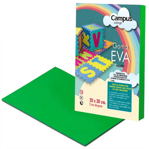 Hojas Goma EVA Musgummi Campus A4 Verde Billar – Pack 10 Unidades