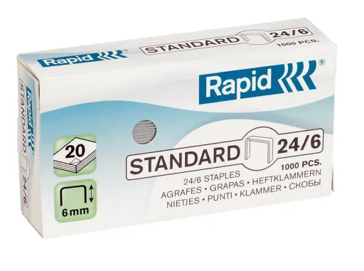 Grapas Rapid Standard 24/6 - Caja Con 1000 Unidades