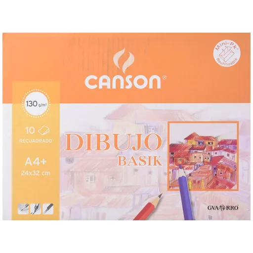 Bloc de Dibujo A4 Cuadriculado 10 Hojas 130g Técnicas Secas - Canson
