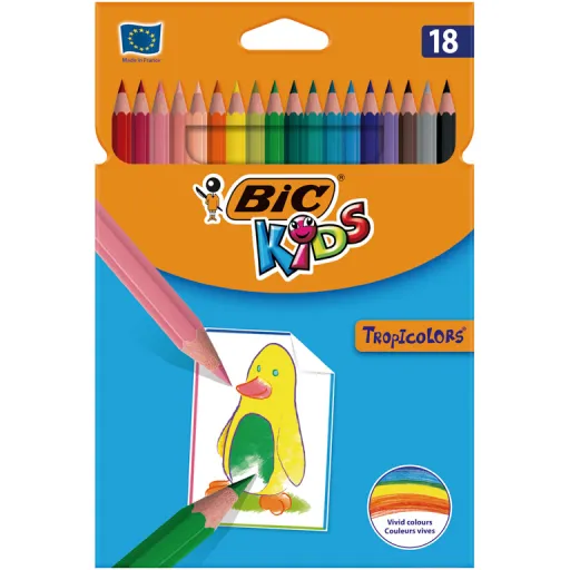 Lápices de Colores 18 Colores - Bic Tropicolor